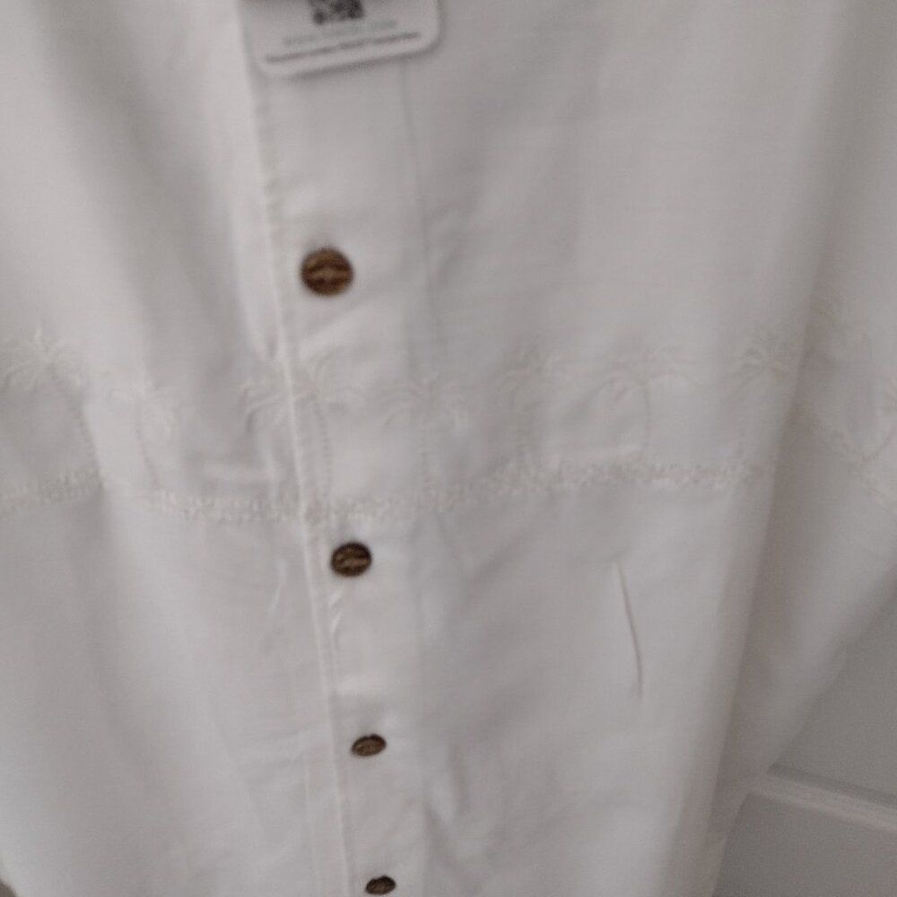 Quiksilver Waterman Men’s XXL Tahiti Palms Button-Up Shirt White NWT - Picture 7 of 14